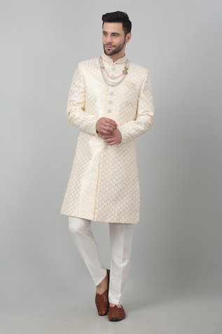 Aham-Vayam Harsh Utsav Thread Embroidered Sherwani Set 