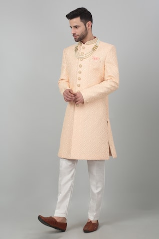 Aham-Vayam Seher Thread Embroidered Sherwani Set 