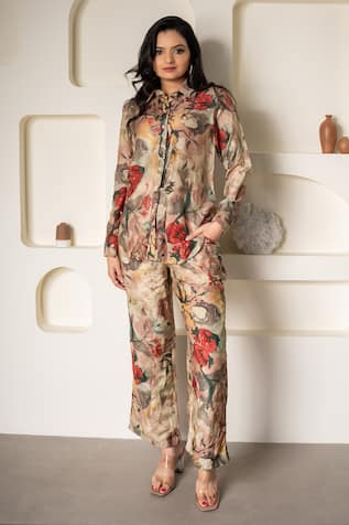 saangi by shubhangi Abstract Print Shirt & Pant Set 