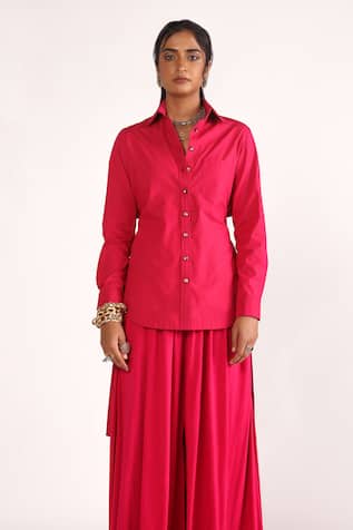 House Of Three Ida High-Low Panelled Shirt 