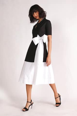 House of Three Artha Color Block Wrap Dress 