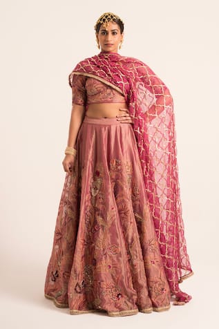 Ruhr India Heavy Floral Embellished Lehenga Blouse Set 