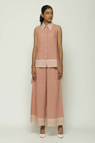 Abraham And Thakore Checkered Pattern High Low Top 