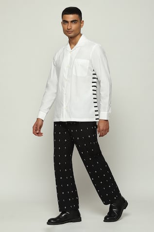 Abraham & Thakore Ribbed Block Print Shirt 