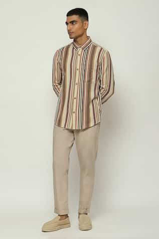 Abraham & Thakore Balance Striped Woven Shirt 