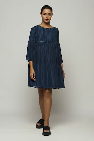 Abraham & Thakore Tiered Embellished Dress 