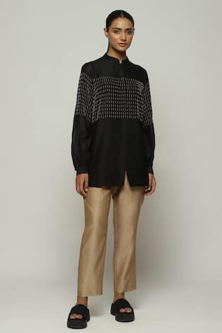 Abraham & Thakore Beads Dash Embellished Shirt 