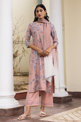 Vaayu Floral Print Kurta Pant Set 