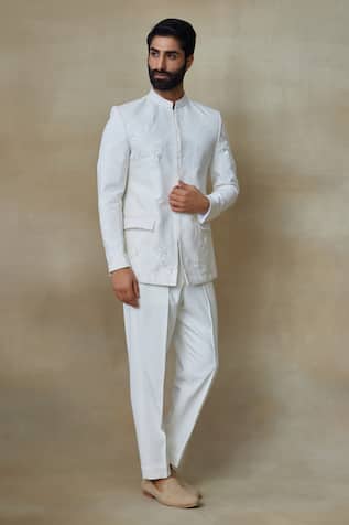 Silk Stripe Pattern Bandhgala 