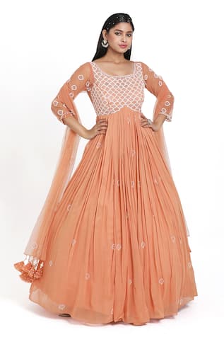 Nitisha Kashyap Official Hand Embroidered Anarkali With Dupatta 