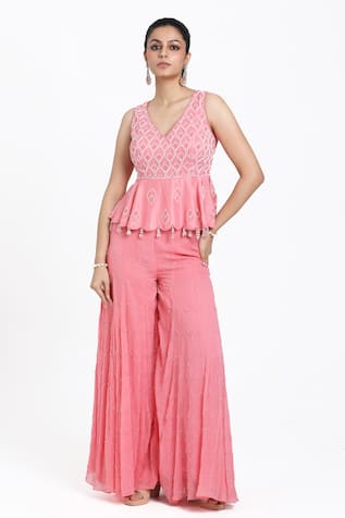 Nitisha Kashyap Official Hand Embroidered Kurta & Sharara Set 