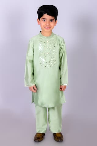 LIL DRAMA Mirror Work Kurta & Pant Set 