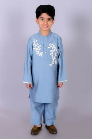 LIL DRAMA Floral Placement Embroidered Kurta & Pant Set 