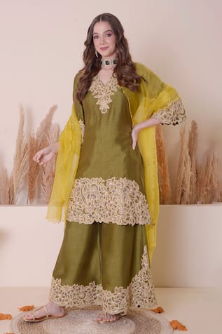 Surabhi Arya Zari & Gota Embroidered Kurta Sharara Set 