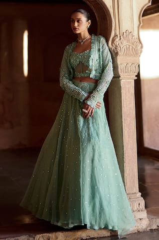 Awigna Nahar Embroidered Jacket Lehenga Set 