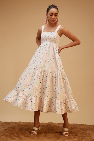 Bohobi Summer Smile Confetti Print Dress 