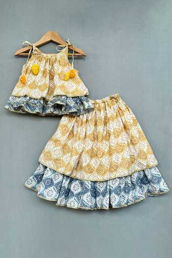 Label Neeti Mughal Print Top & Lehenga Set 