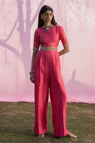 PUNIT BALANA Kasundi Banarasi Woven Jumpsuit