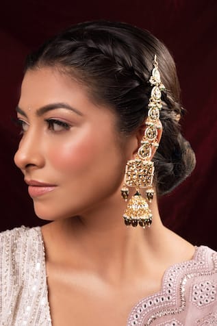 Anana Aditi Moissanite Polki Embellished Earrings 