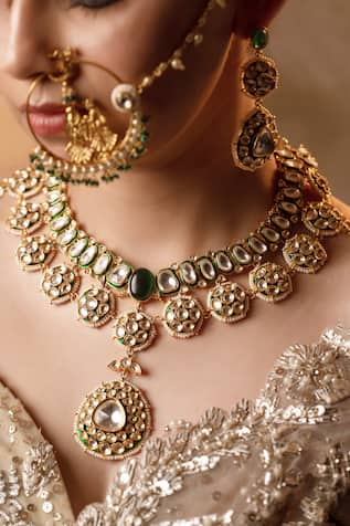 Anana Mahira Kundan Embellished Necklace Set 