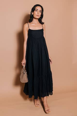 Jolene Linen Tiered Midi Dress 