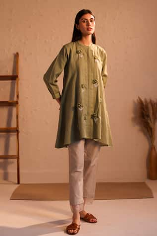 ROZA Stardust Linen Embroidered Tunic 