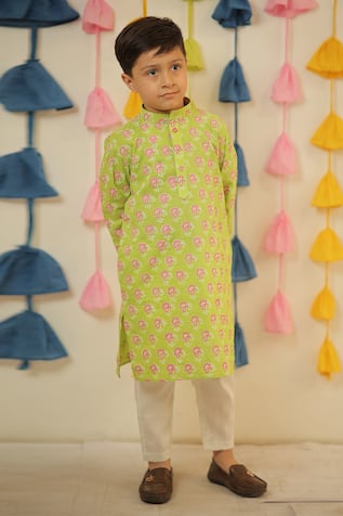 TINY COLOUR Floral Paisley Print Kurta & Pant Set 