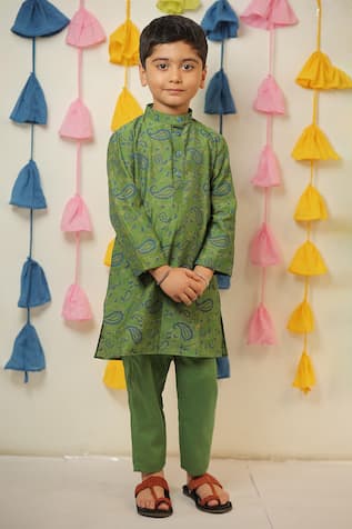 TINY COLOUR Paisley Print Kurta & Pant Set 