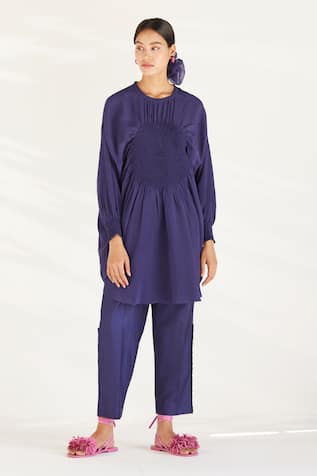 Ilk Luna Smocked Tunic With Pant 