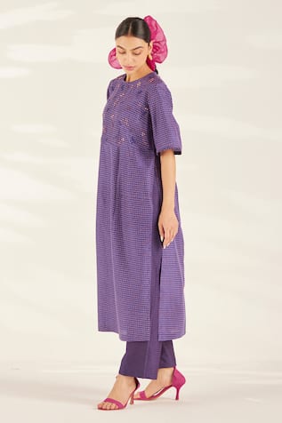 Ilk Heart Pattern Kurta With Pant 