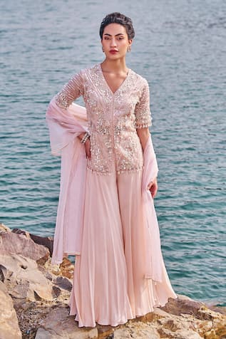 Nidhika Shekhar Ulfat E Embroidered Kurta Sharara Set 