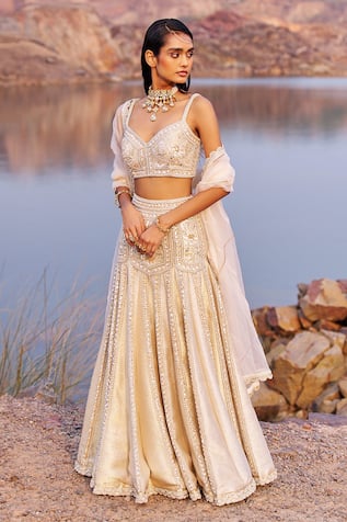 Nidhika Shekhar Jalsaa E Firdose Embroidered Lehenga Set 