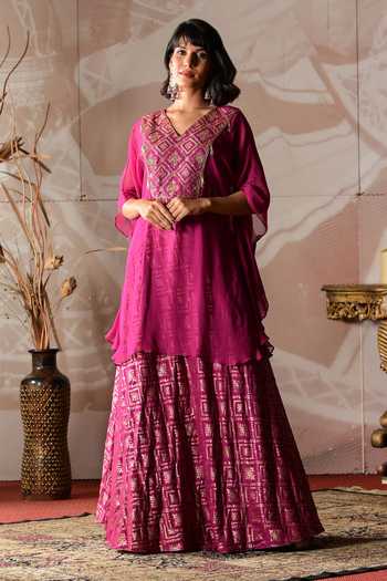 Farha Syed Geometric Woven Kaftan Set 