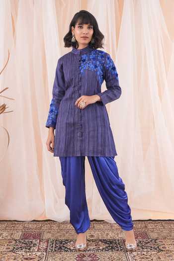Farha Syed Resham Embroidered Jacket & Dhoti Pant Set 
