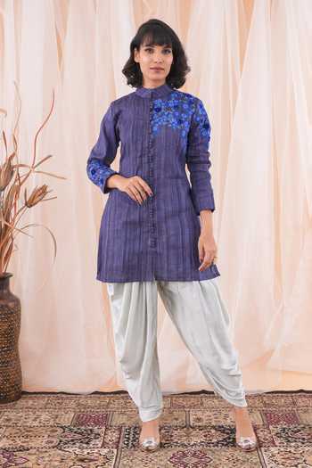 Farha Syed Resham Work Jacket & Dhoti Pant Set 
