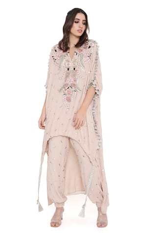 Payal Singhal Floral Embroidered Kaftan & Jogger Set 