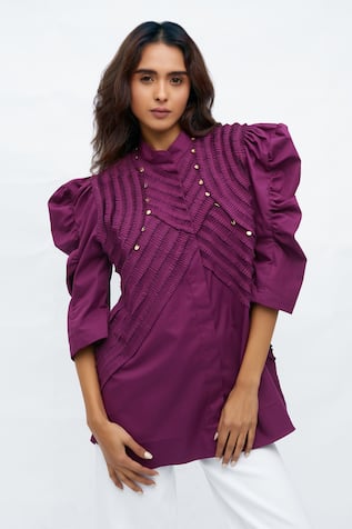 Studio Moda India The Orla Puffed Sleeve Cotton Shirt 