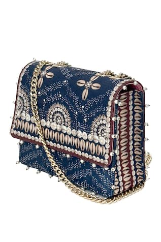 The Garnish Company Mira Zohra Cowrie Shell Print Sling Bag 