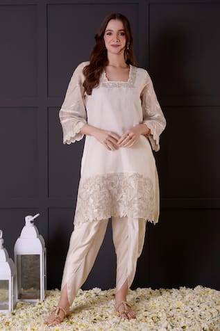 Surabhi Arya Zari Embroidered Kurta & Dhoti Pant Set 