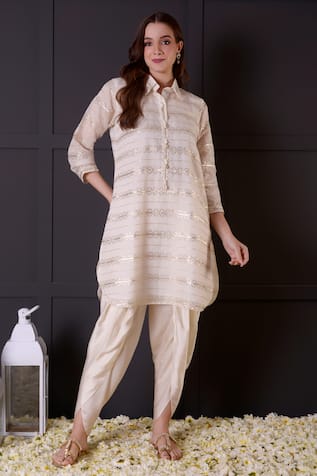 Surabhi Arya Gota Embroidered Short Kurta & Dhoti Pant Set 