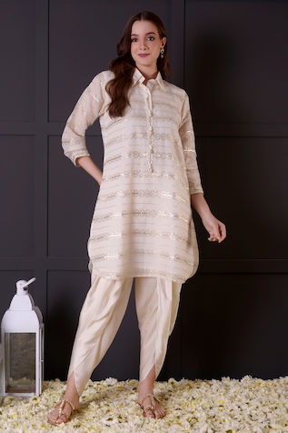 Surabhi Arya Gota Embroidered Short Kurta & Dhoti Pant Set