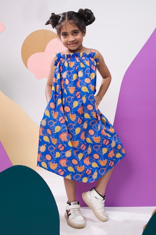 Miko Lolo Retro Fruits Print Dress