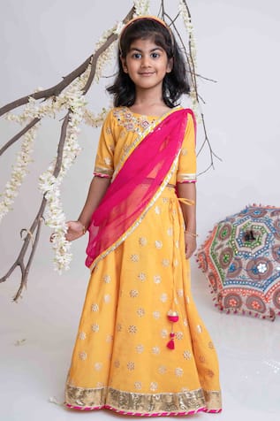 Mi Dulce An'ya Floral Banarasi Lehenga Set 