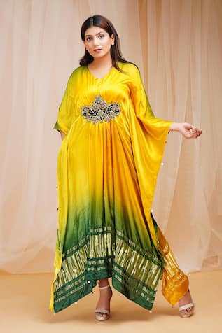 Farha Syed Ombre Bead Embellished Kaftan 