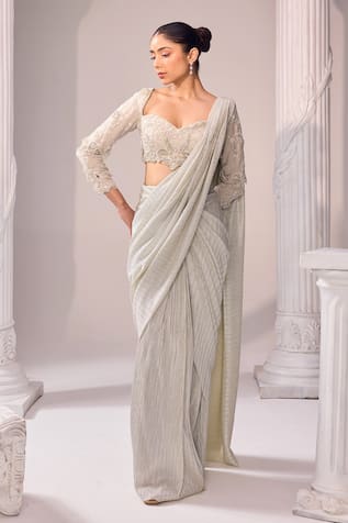 Jade By Ashima All The Stars Embroidered Saree With Blouse 