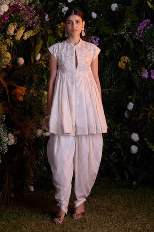 Shyam Narayan Prasad Zardosi Embroidered Top & Dhoti Pant Set 