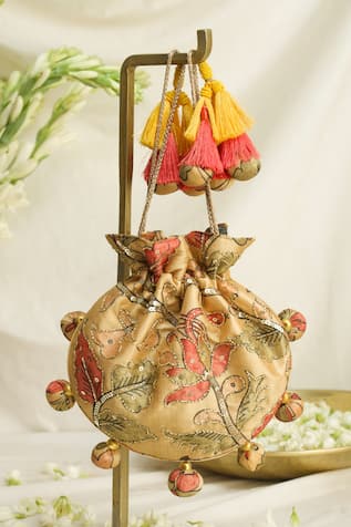 Ozel Kalamkari Print Potli Bag 