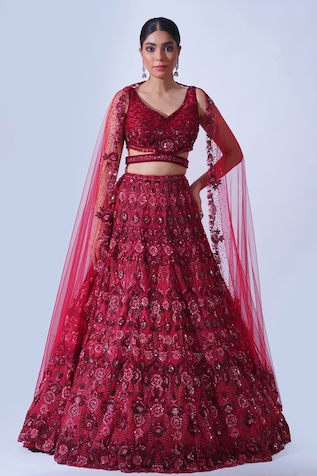 Aurouss Nisha Gulbahar Embellished Bridal Lehenga Set