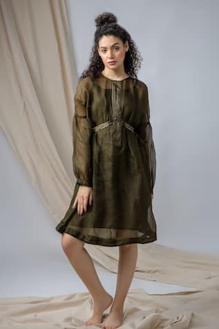 Sheer Solid Dress 