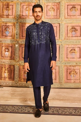 DiyaRajvvir Fleur Cutdana Embroidered Kurta With Pant 